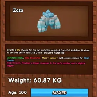 NIGHTMARE ICE GOLEM 60KG - GROW A GARDEN