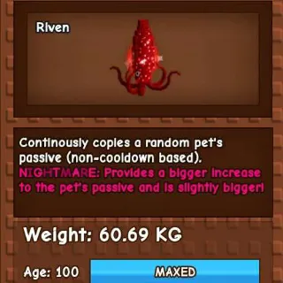 NIGHTMARE RUBY SQUID 60KG - GROW A GARDEN