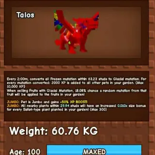 NIGHTMARE RAINBOW HATCH FROST DRAGON 60KG - GROW A GARDEN