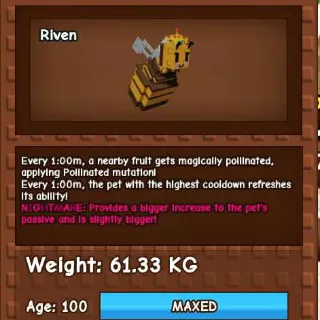 NIGHTMARE QUEEN BEE 60KG - GROW A GARDEN