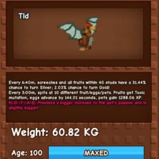 NIGHTMARE COCKATRICE 60KG - GROW A GARDEN