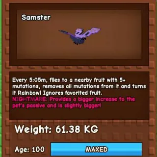 5X NIGHTMARE BUTTERFLY 60KG - GROW A GARDEN