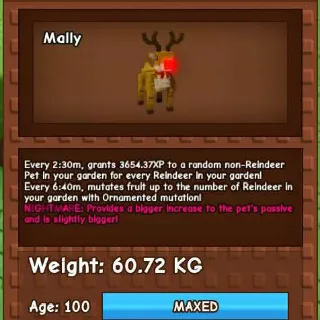 NIGHTMARE RED NOSED REINDEER 60KG - GROW A GARDEN