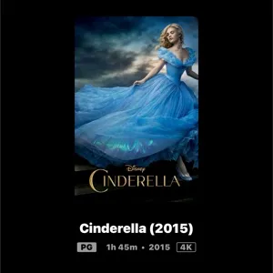 CINDERELLA (LIVE ACTION) 4K MOVIES ANYWHERE 