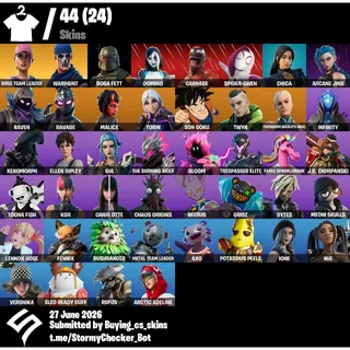 [PC/PSN/XBOX] 44 Skins|OG STW ULTİMATE EDİTİON NOCTURNO SCHEMATİC|ARCANE JİNX| 2050 VBUCKS+FULL ACCESS