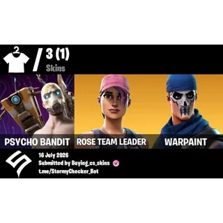 [PC/PSN/XBOX] 3 Skins | OG STW UNLİMİTED VBUCKS| Rose Team Leader | Psycho Bandit| 100 VBUCKS+FULL ACCESS+MAİL CHANGEABLE