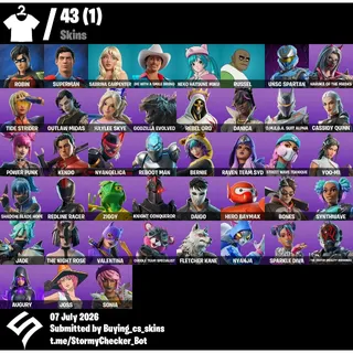[PC/PSN/XBOX] 43 Skins |Superman|Sabrina Carpenter | 100 VBUCKS İNSTA DELİVERY Full Access+Orginal Mail+Mail Changeable