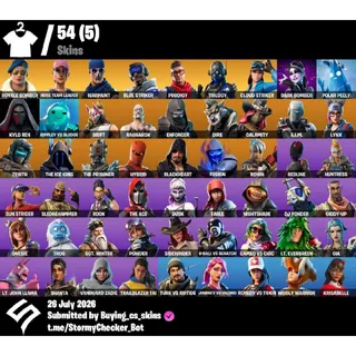 [PC/PSN/XBOX]  54 Skins | OG STW | Royale Bomber | Rose Team Leader | Warpaint | Kylo Ren | Prodigy | 600 VBUCKS+FULL ACCESS