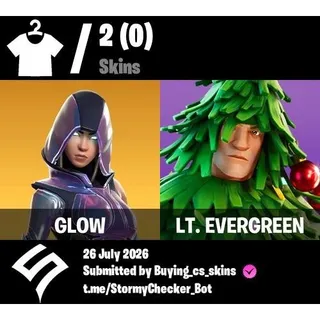 [PC/PSN/XBOX] 2 Skins | Glow | Lt. Evergreen |200 VBUCKS+FULL ACCESS+MAİL CHANGEABLE