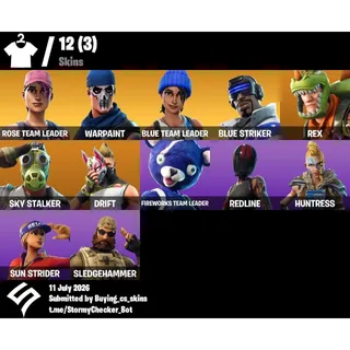 [PC/PSN/XBOX] | 12 Skins | OG STW | Rose Team Leader |Blue Team Leader |  Rex   200 VBUCKS+FULL ACCESS
