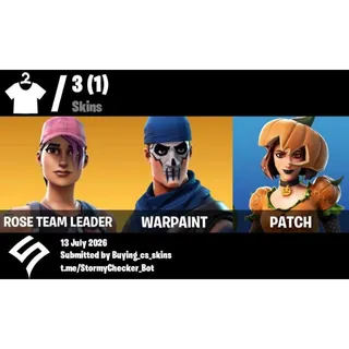 [PC/PSN/XBOX] 3 Skins | OG STW UNLİMİTED VBUCKS| Rose Team Leader | Warpaint | 400 VBUCKS+FULL ACCESS+MAİL CHANGEABLE