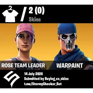 [PC/PSN/XBOX] 2 Skins | OG STW UNLİMİTED VBUCKS| Rose Team Leader | Warpaint | 1000 VBUCKS+FULL ACCESS+MAİL CHANGEABLE