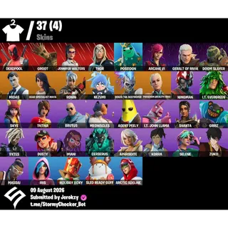 [PC/PSN/XBOX] 37 Skins |Arcane Vi| Iris| Selene | Deadpool| Zuko | Skye | 450 VBUCKS+FULL ACCESS+MAİL CHANGEABLE