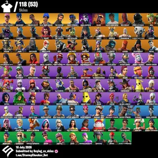 [PC/PSN/XBOX] 118 Skins Stacked | OG STW | Travis Scott  | The Reaper |Omega| Fresh 1000 +FULL ACCESS+MAİL CHANGEABLE
