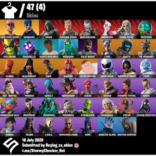 [PC/PSN/XBOX] 47 Skins | OG STW | Rose Team Leader | Mako Glider |Ravemello |300 VBUCKS+FULL ACCESS+MAİL CHANGEABLE