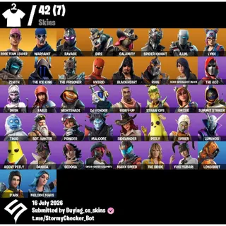[PC/PSN/XBOX] 42 Skins | OG STW | Dire | Spider Knight| Lynx | Take The Elf | 1650 VBUCKS+FULL ACCESS