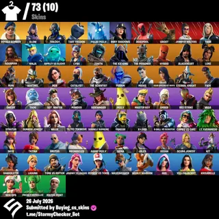 [PC/PSN/XBOX] 73 Skins | Royale Bomber | Glow | Trilogy | Midas | Nog Ops | Default Pickaxe | 250 VBUCKS+FULL ACCESS