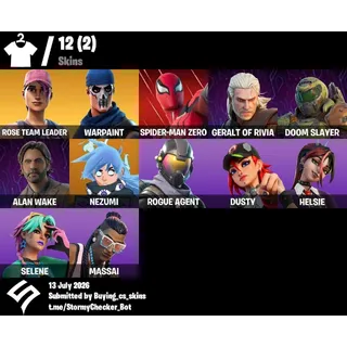 [PC/PSN/XBOX] 12 Skins | OG STW |Rogue Agent | Spider-Man Zero | Alan Wake|450 VBUCKS+FULL ACCESS+MAİL CHANGEABLE