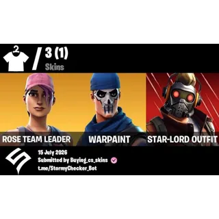 [PC/PSN/XBOX] 3 Skins| OG STW| Rose Team Leader | Warpaint | Star-Lord Outfit | 100 VBUCKS+FULL ACCESS