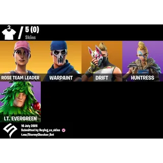 [PC/PSN/XBOX] 5 Skins | OG STW PL 57 | Rose Team Leader | Warpaint | Drift | 100 VBUCKS+FULL ACCESS