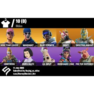 [PC/PSN/XBOX]  10 Skins | OG STW | Rose Team Leader | Warpaint | Blue Striker | 400 VBUCKS+FULL ACCESS
