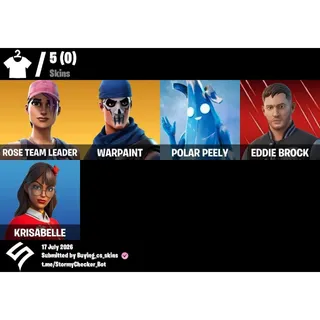 [PC/PSN/XBOX] 5 Skins | OG STW | Rose Team Leader | Warpaint | Eddie Brock | Krisabelle |200 VBUCKS+FULL ACCESS