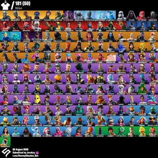 [PC/PSN/XBOX] 181 Skins |Travis Scott| Royale Knight|Blue Squire|Astro Jack|The Reaper|Omega|600 VB+FULL ACCESS+MAİL CHANGEABLE