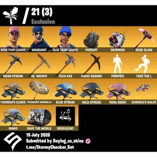 [PC/PSN/XBOX] 19 Skins | OG STW | Omega| MAKO | Blue Team Leader | Take The L | 150 VBUCKS+FULL ACCESS