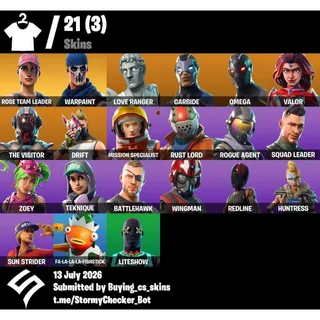 [PC/PSN/XBOX]  21 Skins | OG STW | Omega | Rogue Agent | Love Ranger | Take The L |300 VBUCKS+FULL ACCESS+MAİL CHANGEABLE