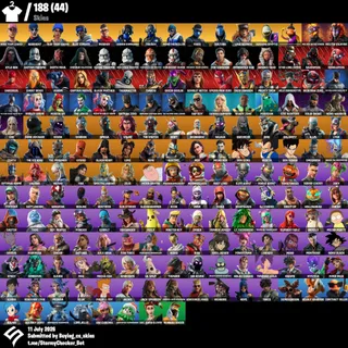 [PC/PSN/XBOX] 188 Skins |OG STW|World Cup Fishstick|Omega |Fresh|Take The L|Kylo Re|1300 VBUCKS FULL ACCESS+MAİL CHANGEABLE