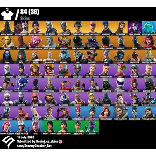 [PC/PSN/XBOX]  84 Skins | OG STW | Black Knight | The Reaper |Omega |150 VBUCKS+FULL ACCESS+MAİL CHANGEABLE