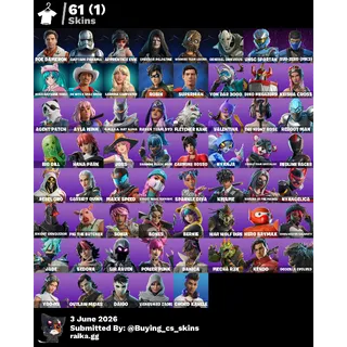 FORTNİTE ACCOUNT 61 SKİNS ALL PLATFORMS LİNKABLE İNSTA DELİVERY  OGE MAİL FORTNİTE ACCOUNT