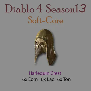 S13 Diablo 4  S13  HARLEQUIN CREST  (6*Eom  + 6* Lac + 6* Ton )   Any 18 runes  Diablo IV Ship immediately