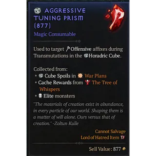 S14 DIABLO 4 AGGRESSIVE  TUNING PRISM*500   Diablo IV  ⭐Death Awakening