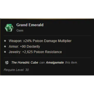 Diablo 4 Season 14 ⭐ x1  Grand Emerald  Gem ⭐ Instant delivery   Diablo IV  ⭐Death Awakening