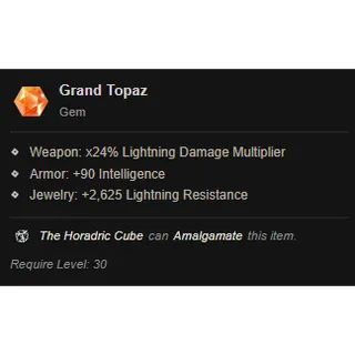 Diablo 4 Season 14 ⭐ x1  Grand Topaz  Gem ⭐ Instant delivery   Diablo IV  ⭐Death Awakening