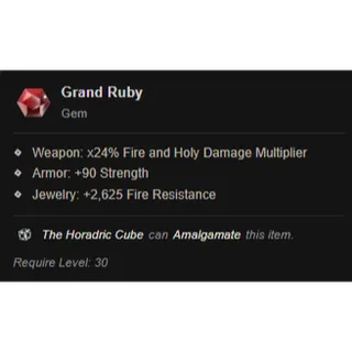 Diablo 4 Season 14 ⭐ x1  Grand Ruby  Gem ⭐ Instant delivery   Diablo IV  ⭐Death Awakening