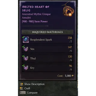 S14 Diablo 4  S14  Melted Heart of Selig (6*Vex  + 6* Thul + 6*Kry ) Any 18 runes  Diablo IV Ship immediately ⭐Death Awakening