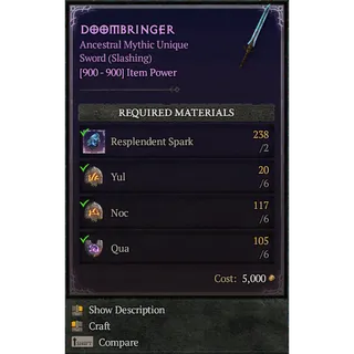 S14 Diablo 4  S14  DOOMBRINGER  (6*Yul  + 6* Noc + 6* Qua )   Any 18 runes  Diablo IV Ship immediately  ⭐Death Awakening