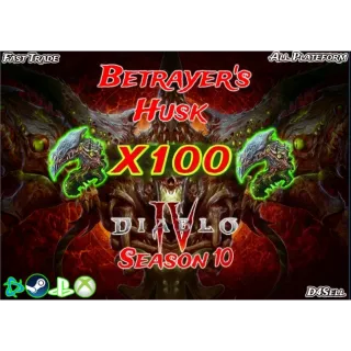 S10 Diablo 4 Diablo IV  S10 Betrayer’s Husk  X100。Ship immediately  No need to wait
