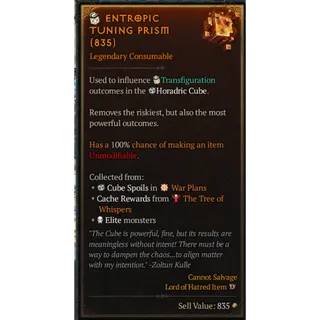 S14 DIABLO 4  ENTROPIC TUNING PRISM*500   Diablo IV  ⭐Death Awakening