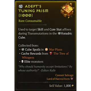 S14 DIABLO 4  ADEPT'STUNING PRISM*500   Diablo IV  ⭐Death Awakening