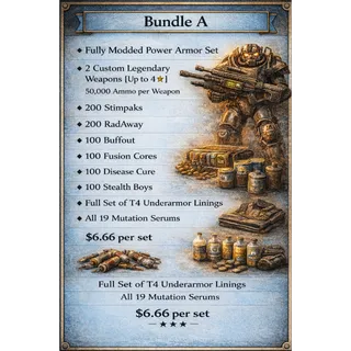 Ultimate Fallout 76 Endgame Bundle – Power Armor + 4★ Weapons + Ammo + Chems + Serums