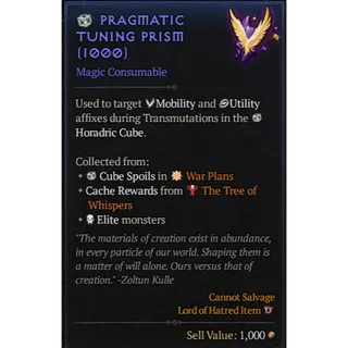 S14 DIABLO 4 PRAGmATIC TUNING PRISMI*500   Diablo IV  ⭐Death Awakening