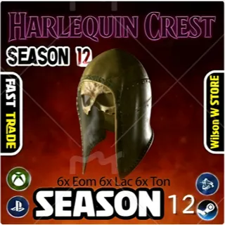 S12 Diablo 4  S12  HARLEQUIN CREST  (6*Eom  + 6* Lac + 6* Ton )   Any 18 runes  Diablo IV Ship immediately