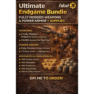 Ultimate Endgame Bundle – Fully Modded Weapons & Power Armor + Supplies  Fallout 76