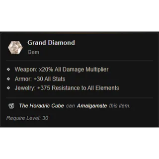 Diablo 4 Season 14 ⭐ x1  Grand Diamond  Gem ⭐ Instant delivery   Diablo IV  ⭐Death Awakening