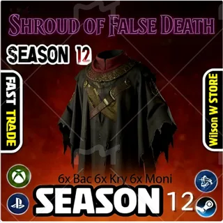 S12 Diablo 4  S12  SHROUD OF FALSE DEATH  (6*Bac + 6* Kry + 6* Moni )   Any 18 runes  Diablo IV Ship immediately