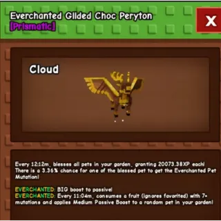 gilded choc peryton | Grow a Garden 