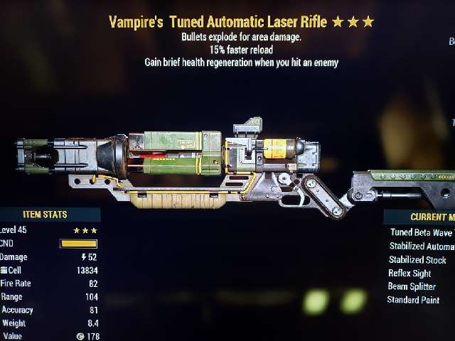 Weapon Vampires Explosive Laser In Game Items Gameflip